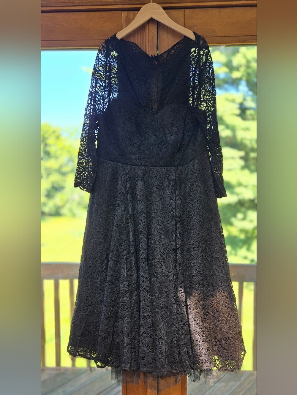 torrid Black Lace Long-Sleeve Fit & Flare Dress